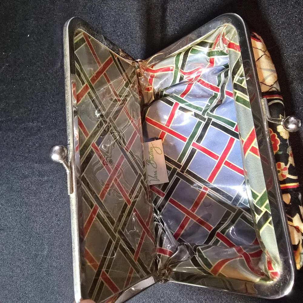 Floral Black and Yellow Women's Clutch - Picture 2 of 3